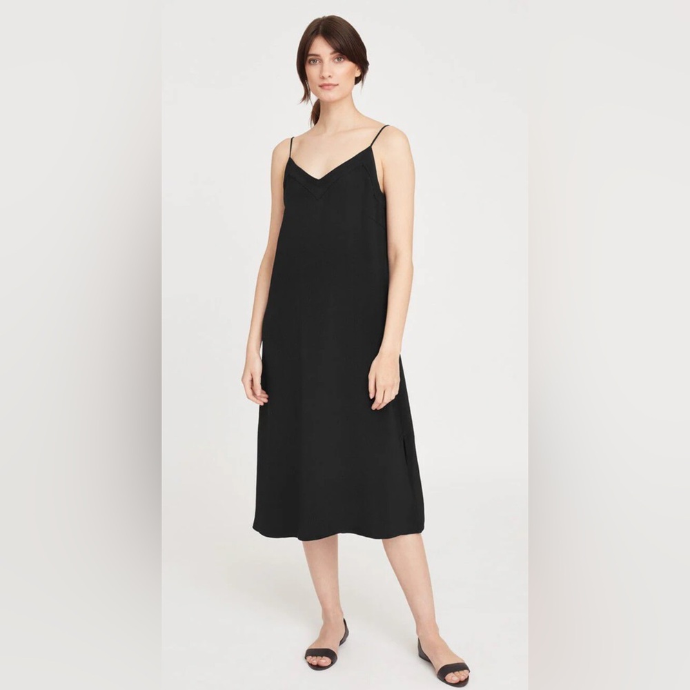 Cuyana Women’s Black Silk Midi Dress - Size XL - Picture 2 of 8